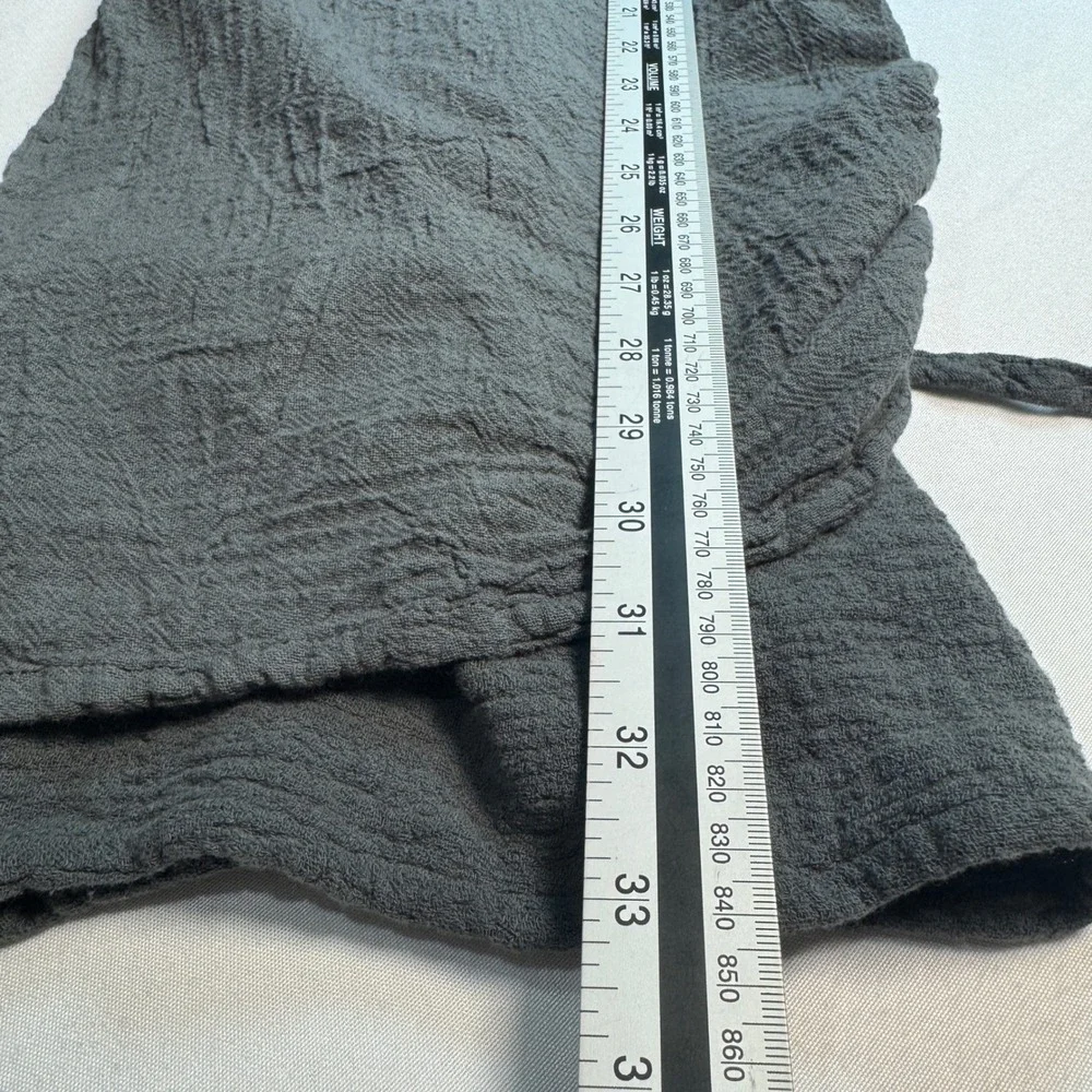 Oh My Gauze Womens Pants Large Greenish Grey Cotton Ruched Drawstring Boho - Picture 8 of 9